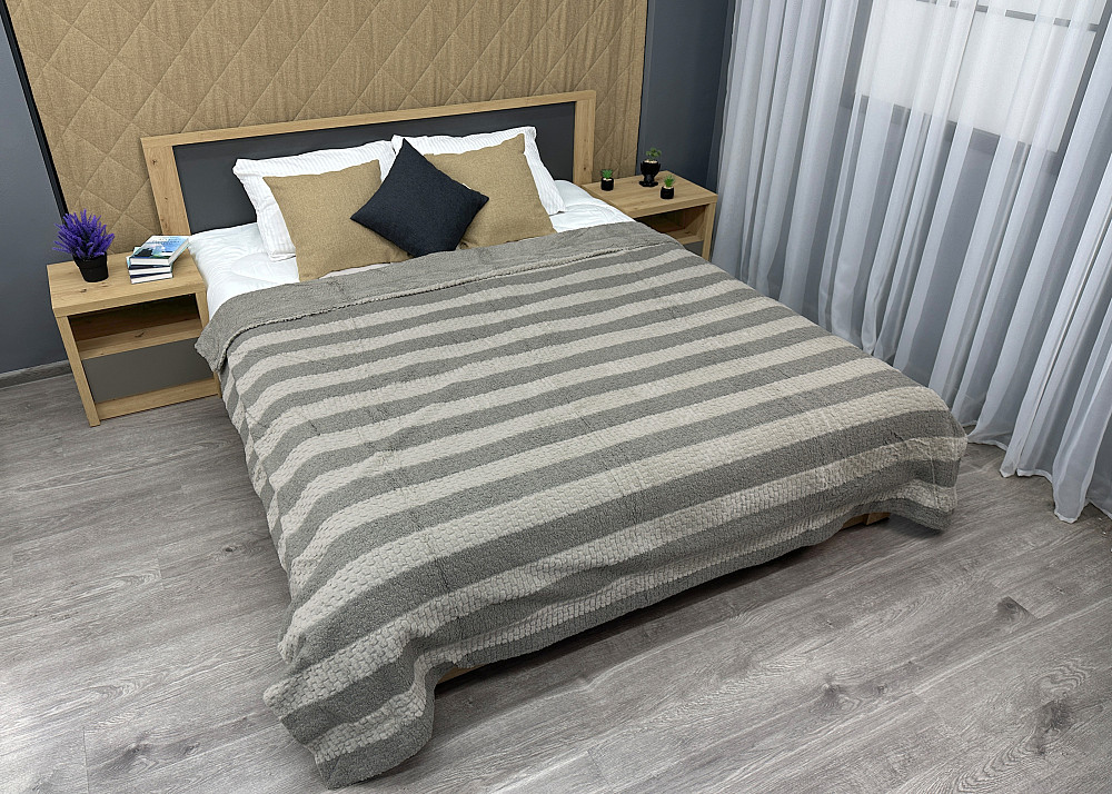 Плед 200х230 см (+-10см) Рогожка на овчине 