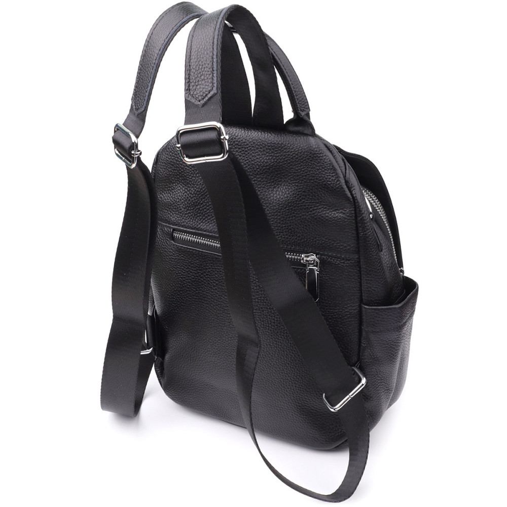 Жіночий рюкзак з натуральної шкіри Vintage 23058 Чорний Київ - фото 2