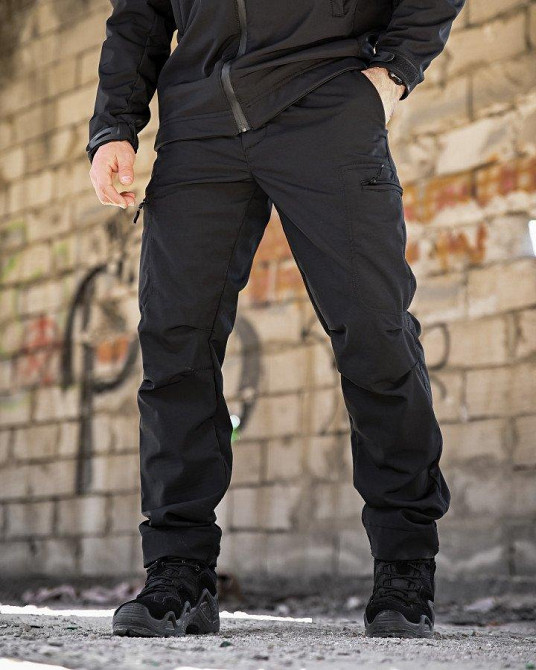 Демисезонный тактический костюм софтшел SATELIT черный полиция  ПП8056 Одесса - изображение 8