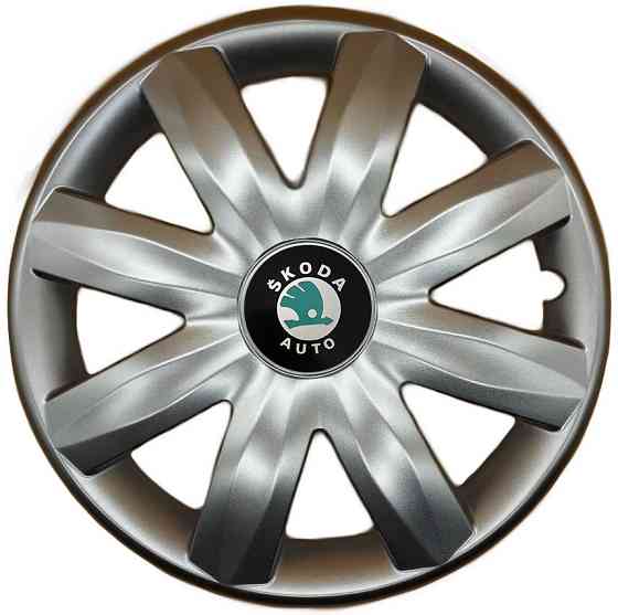 Автомобильные модельные колпаки R14 Skoda (зелена) 221 4шт, SJS, серебряные Киев