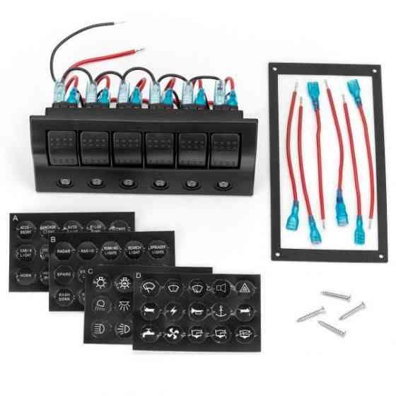 Панель переключателей с автоматами и LED 6 переключателей HF60-006AP Киев