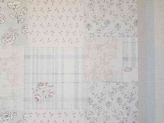 Шпалери вініл на флізеліні A.S.Creation Maison charme 0.53x10 прованс під плитку квіти смуги блакитні беж білі Київ