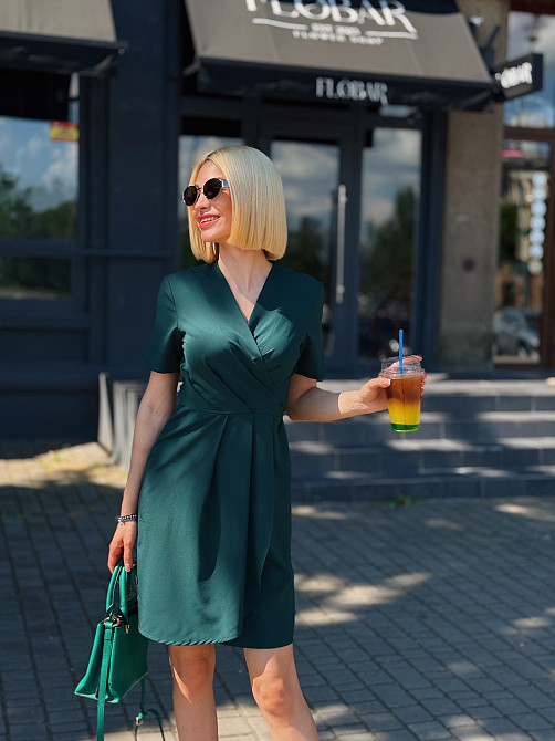 Елегантна сукня на запах з короткими рукавами "Vittora" | Батал Київ - фото 8