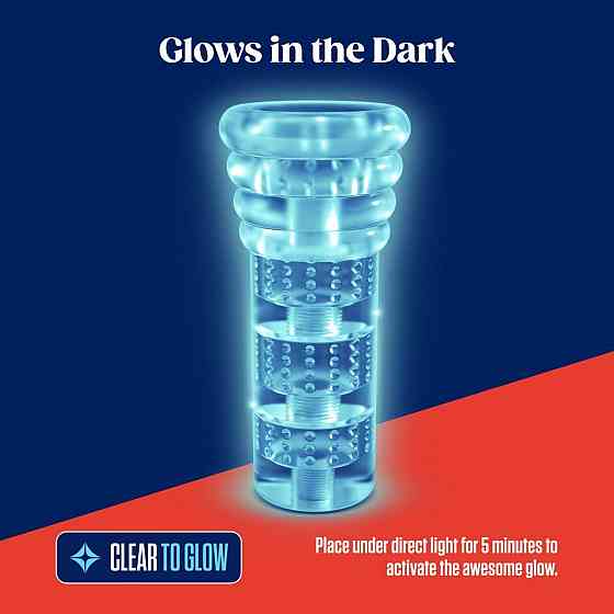 Мастурбатор Blush Rize – Luz Glow in the Dark Masturbator – Clear, всмоктування, світиться в темряві Sex Aura Київ