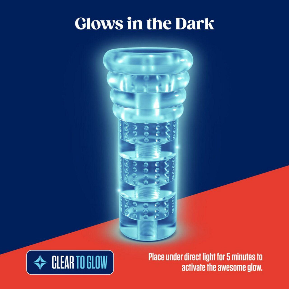 Мастурбатор Blush Rize – Luz Glow in the Dark Masturbator – Clear, всмоктування, світиться в темряві Sex Aura Київ - фото 4