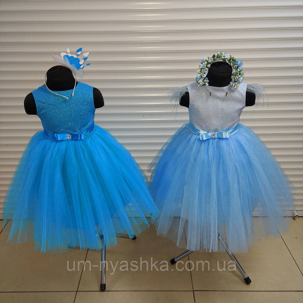 Детское нарядное платье с блестками Голубое Кривой Рог - изображение 2
