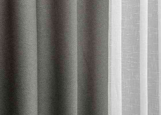 Преміальна тканина рогожка для штор “TERRA LUXE” колір темно-сірий 1856ш Київ