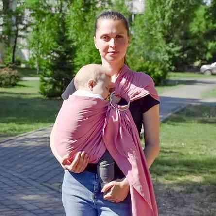 Слінг з кільцями для новонароджених малюків з народження до 36 місяців Coolbabka Рожевий Кривий Ріг