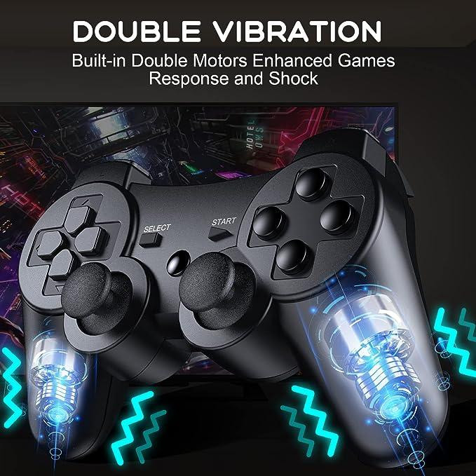Беспроводной игровой контроллер для PlayStation 3 и ПК — Bluetooth Геймпад, Double Shock, 6-осевой гироскоп, Черный Киев - изображение 8
