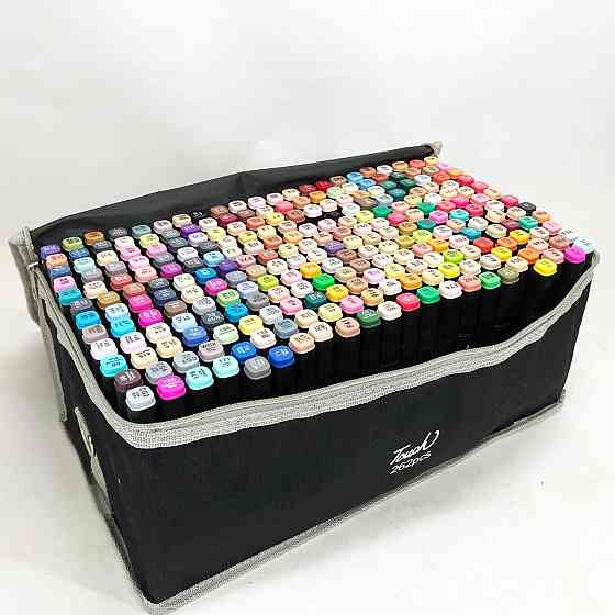 Набор цветных маркеров 262 шт, Набор качественных цветных двусторонних маркеров, Маркеры для дизайнеров UJ-74 Львов