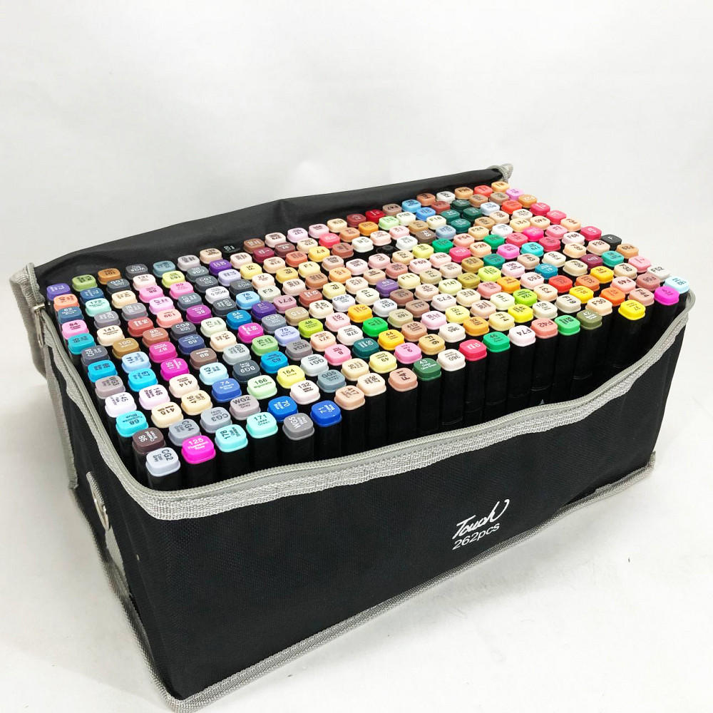 Набір скетч маркерів у сумці 262 шт, Набір для скетчінгу, Маркери професійні спиртові UJ-74 Львів - фото 3