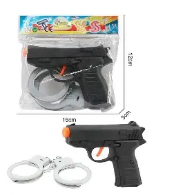 Поліцейський нібір арт. 34P37A (384шт)пістолет,наручники, знаряди на присосках, пакет 15*12см, шт Киев
