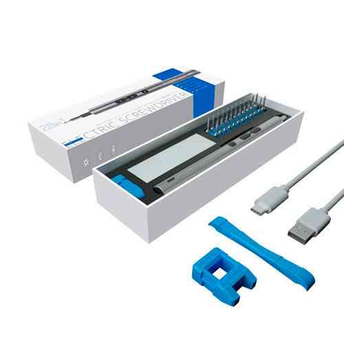 Электрическая отвертка реверсивная алюминиевая 350 мА·ч, набор бит 4 мм 24 штуки Киев