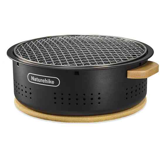 Піч настільна кругла з решіткою гриль і сковорідкою Naturehike CNK2550CF010 36х32.6х12 см хромоване залізо Вінниця