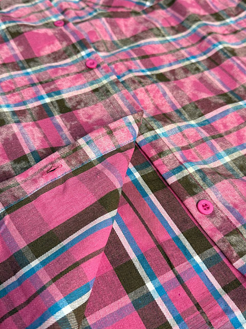 Сорочка жіноча YZY 7765 в клітинку оверсайз широка варена, малиновий, one size Київ - фото 16
