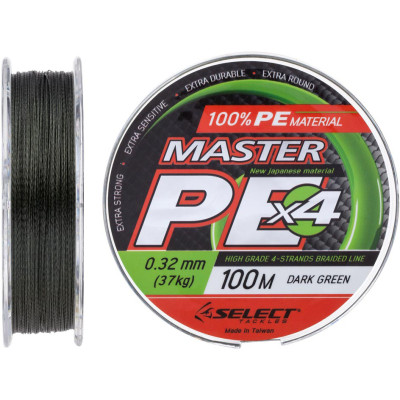Шнур Select Master PE 100m Dark Green 0.32мм 37кг (1870.15.97) Вінниця - фото 1