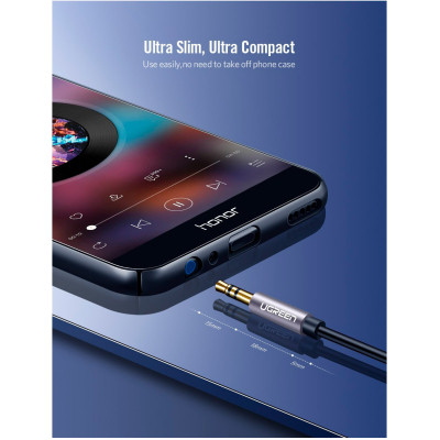 Кабель мультимедийный 3.5mm M to 3.5mm F 1.0m AV118 gray Ugreen (10592) Винница - изображение 12