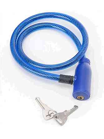 Замок на колесо (трос) (з ключем) (синій) 60 см Мукачево