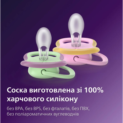 Пустышка Philips AVENT Ultra Air, 6-18 міс., салатово-рожева (SCF087/13) Винница - изображение 8