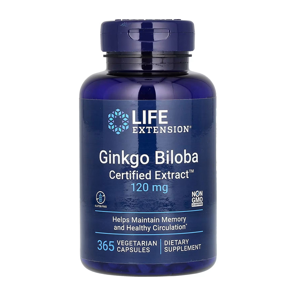 Ginkgo Biloba Certified Extract™ 120mg - 365 vcaps Луцк - изображение 1