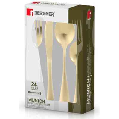 Набір столових приборів Bergner Munich champagne matt, 24 предмета (BG-5139-CH) Вінниця