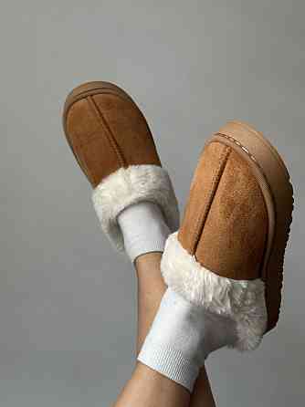 Жіночі пухнасті зимові капці на платформі Platform 36-37 розмір взуття Вінниця