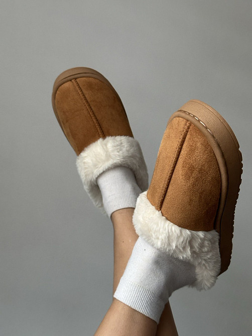 Жіночі пухнасті зимові капці на платформі Platform 36-37 розмір взуття Вінниця - фото 4