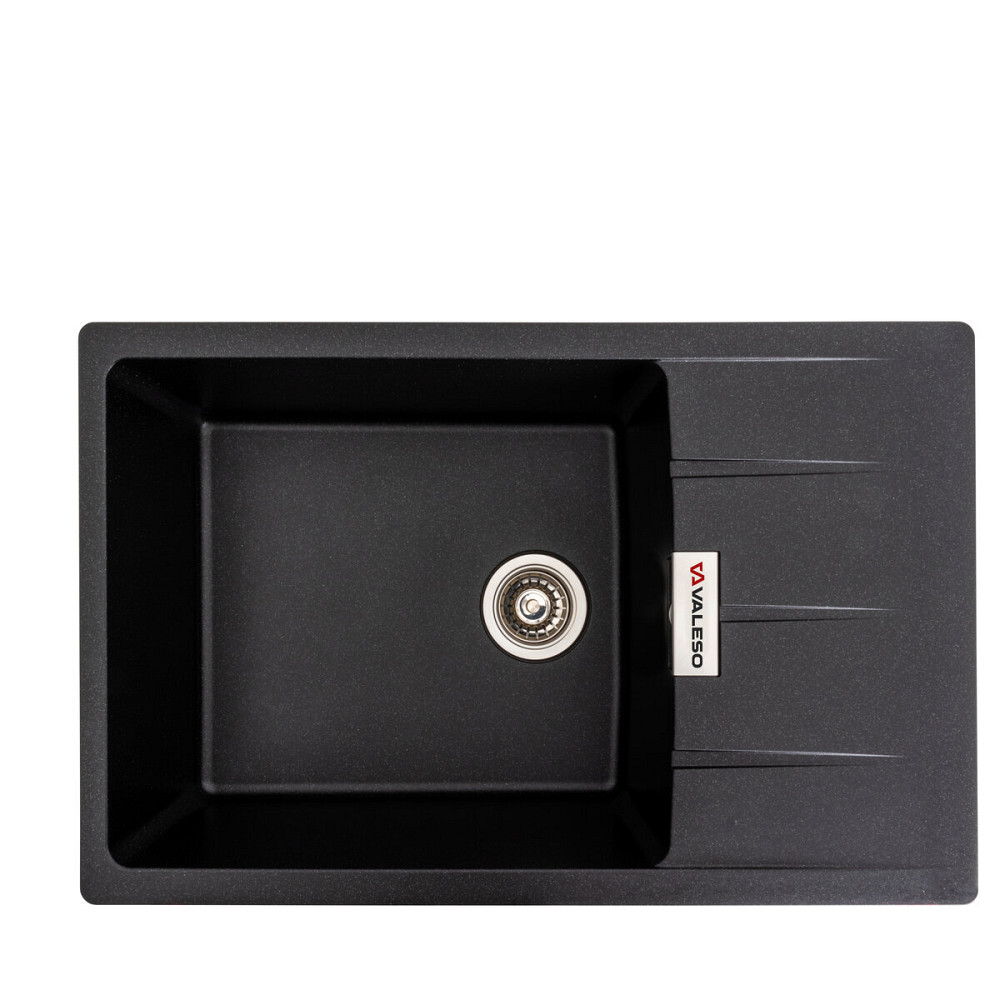 Гранітна мийка для кухні VALESO ROMA 7850 матова Чорний металік Коломыя - изображение 1