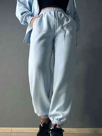 Костюм женский A-N 27066 спортивный оверсайз худи на молнии и джогеры голубой, голубой, M Киев