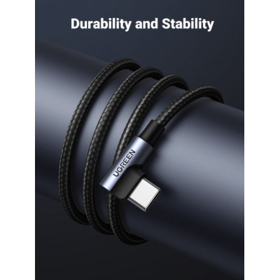 Дата кабель USB 2.0 AM to Type-C 1.0m US176 Both Angled 3A (Black) Ugreen (20856) Винница - изображение 4