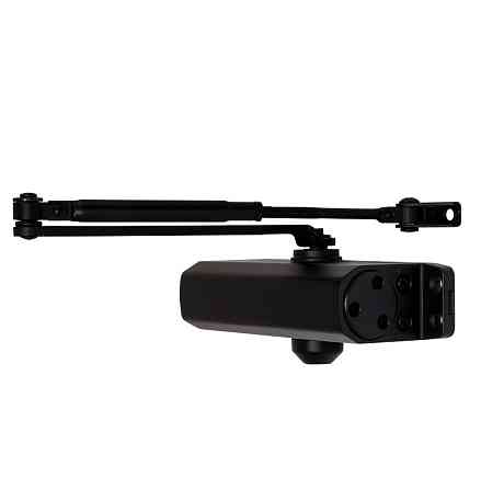 Доводчик двери 45-75 кг SEVEN DC-7743HP black (с механизмом фиксации) Киев