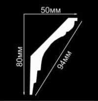 Потолочный плинтус 2м   GPX-15  80х50 mm Днепр - изображение 2