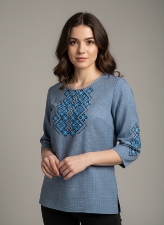 Жіноча вишиванка з геометричним орнаментом. 48 Київ