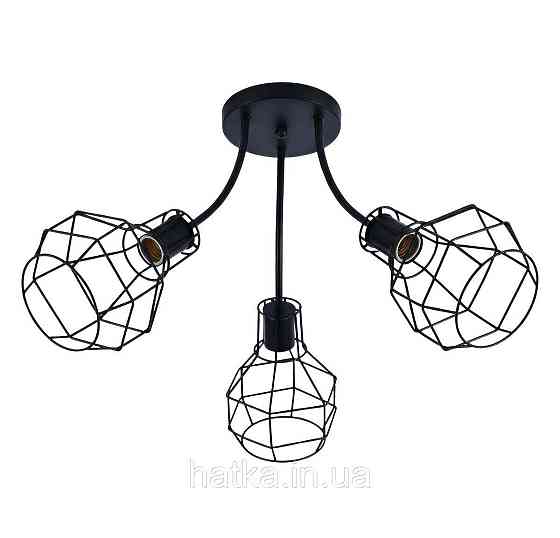 Люстра стельова на 3 плафони VALESO XL25041A-3 для вітальні та спальні Чорний XL25041A-3 Київ