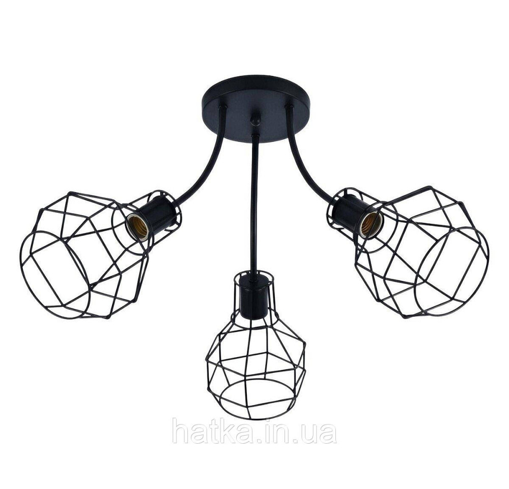 Люстра стельова на 3 плафони VALESO XL25041A-3 для вітальні та спальні Чорний XL25041A-3 Київ - фото 1