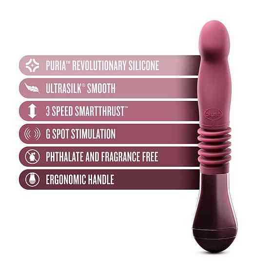 Пульсатор для точки G Blush Temptasia – Trixie Thrusting Dildo – Wine Red, 3 швидкості Sex Aura Київ