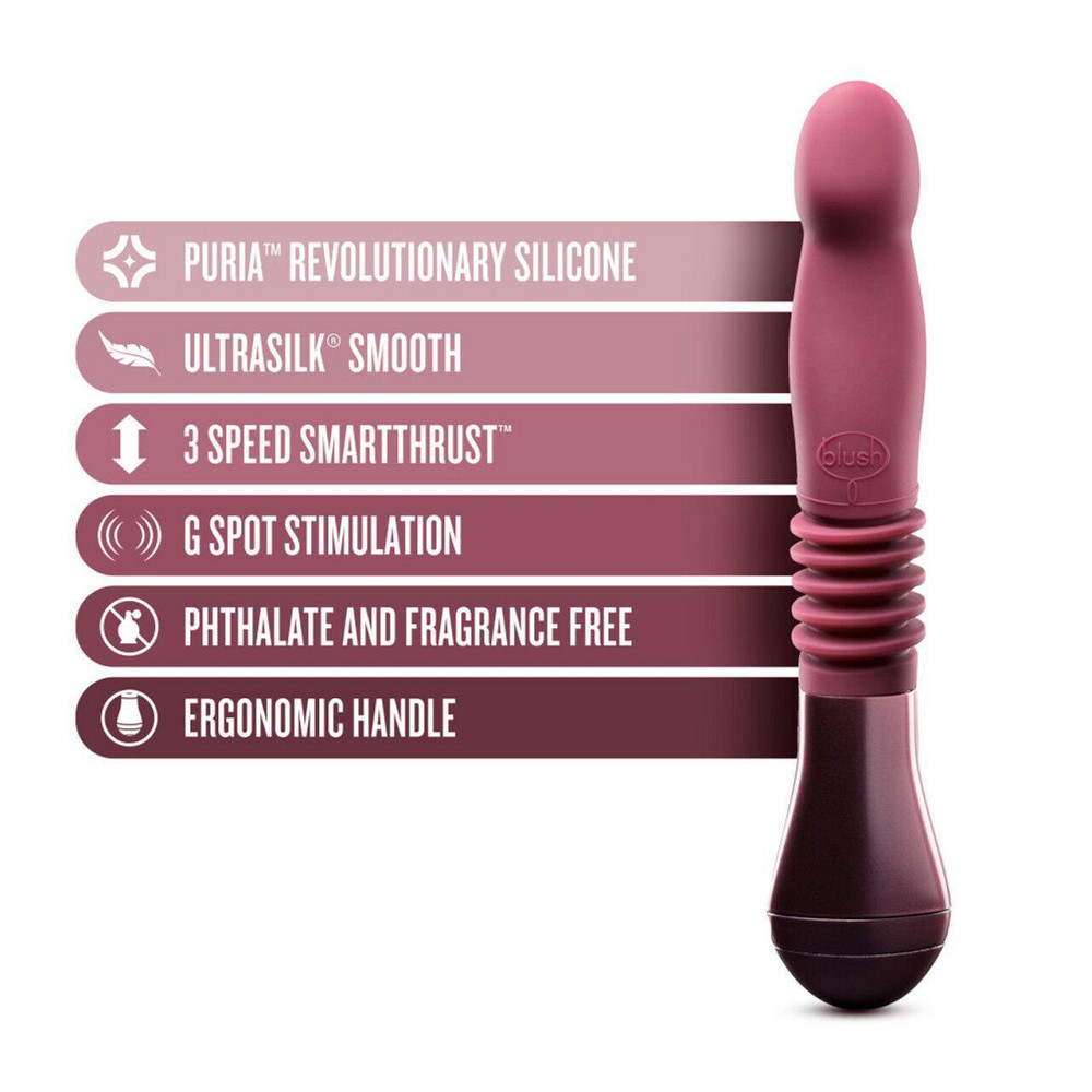 Пульсатор для точки G Blush Temptasia – Trixie Thrusting Dildo – Wine Red, 3 швидкості Sex Aura Київ - фото 2