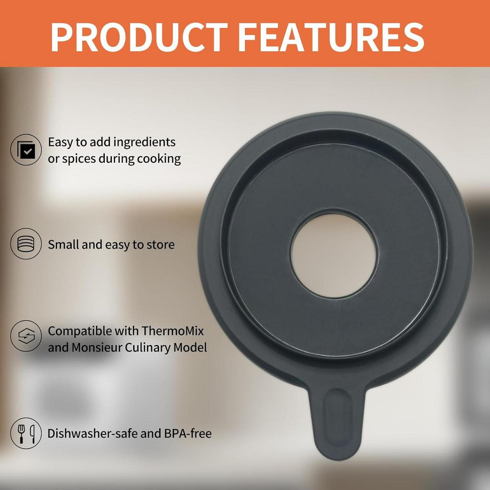 Кришка Thermomix TM5/TM6 для основної каструлі, нейлонова з силіконовим замком, заміна оригінальній, прозора/чорна 240 г Київ - фото 6