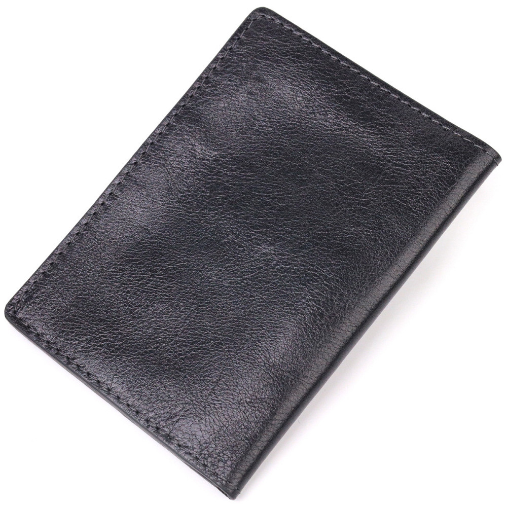 Кожаная обложка на военный билет Слава ЗСУ GRANDE PELLE 16745 Черная Киев - изображение 9