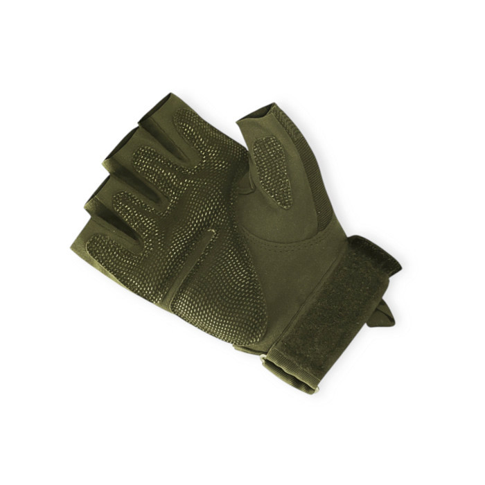 Рукавички без пальців, поліуретан + EVA + термопласт. гума, липучка, вентиляція, хакі L "тактичні" Мукачево - фото 1