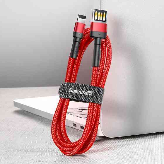 Кабель Baseus Cafule Lightning Special Edition 2.4A 1м червоний/чорний Львів