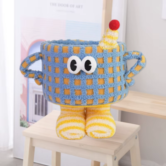 Кошик для іграшок плюшевий органайзер у дитячу кімнату м'який для речей та іграшок у дитяча, блакитний Кам'янець-Подільський