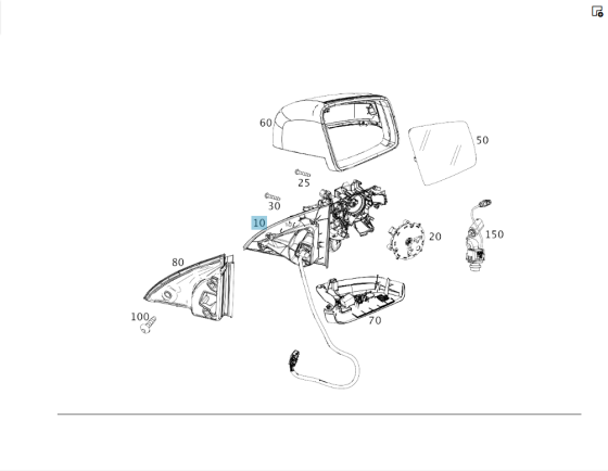 Mercedes-Benz  A2928104200 Рама - механізм правого дзеркала з авто затемненням та мертвою зоною GLE Coupe C292 Одеса