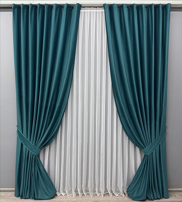 Комплект готових штор VR-Textil Оксамит (бархат) № 1662ш Мурена 100х290 см 2 шт (31-0108) Київ - фото 2