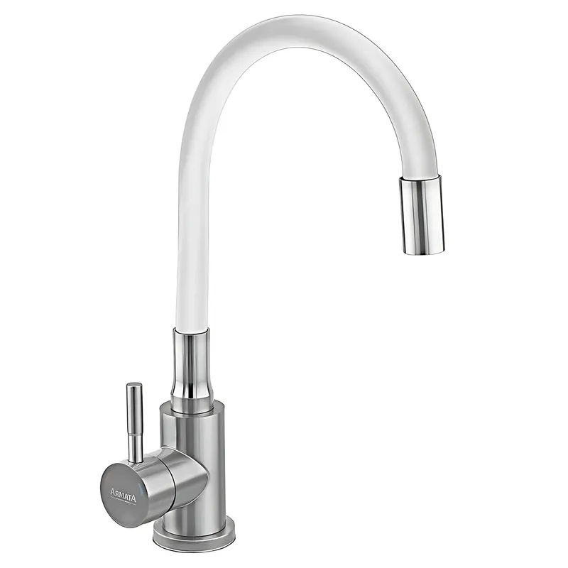 Кухонний змішувач Armata SUS-011 REFL.WHITE з силіконовим виливом з нержавіючої сталі (CH6562) Харків - фото 1