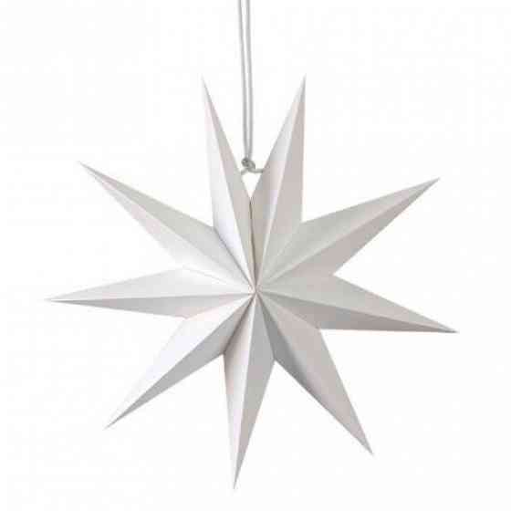 Картонная звезда девятиконечная объемная 25 см белый Киев
