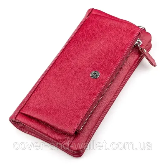 Бордовий жіночий гаманець клатч з натуральної шкіри Boston Київ