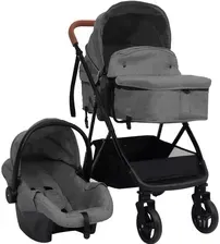 Дитяча коляска vidaXL Spacerowy Jasnoszaro-Czarny Stalowy Głęboko Spacerowy + Fotelik Київ