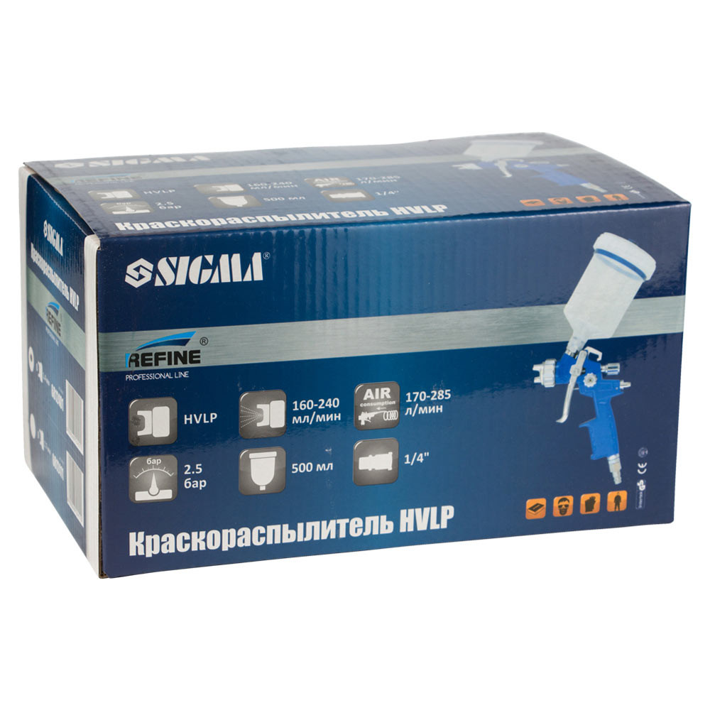 Refine Краскораспылитель HVLP Ø1.4мм 170-285л/мин 2.5бар в/б 500мл (пласт) REFINE (6812401) Коломия - фото 6