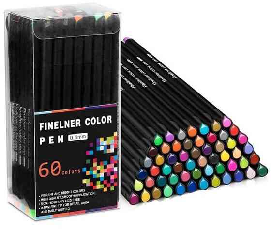 Набор профессиональных разноцветных линеров для рисования Fineliner Color 60 цветов Каменец-Подольский